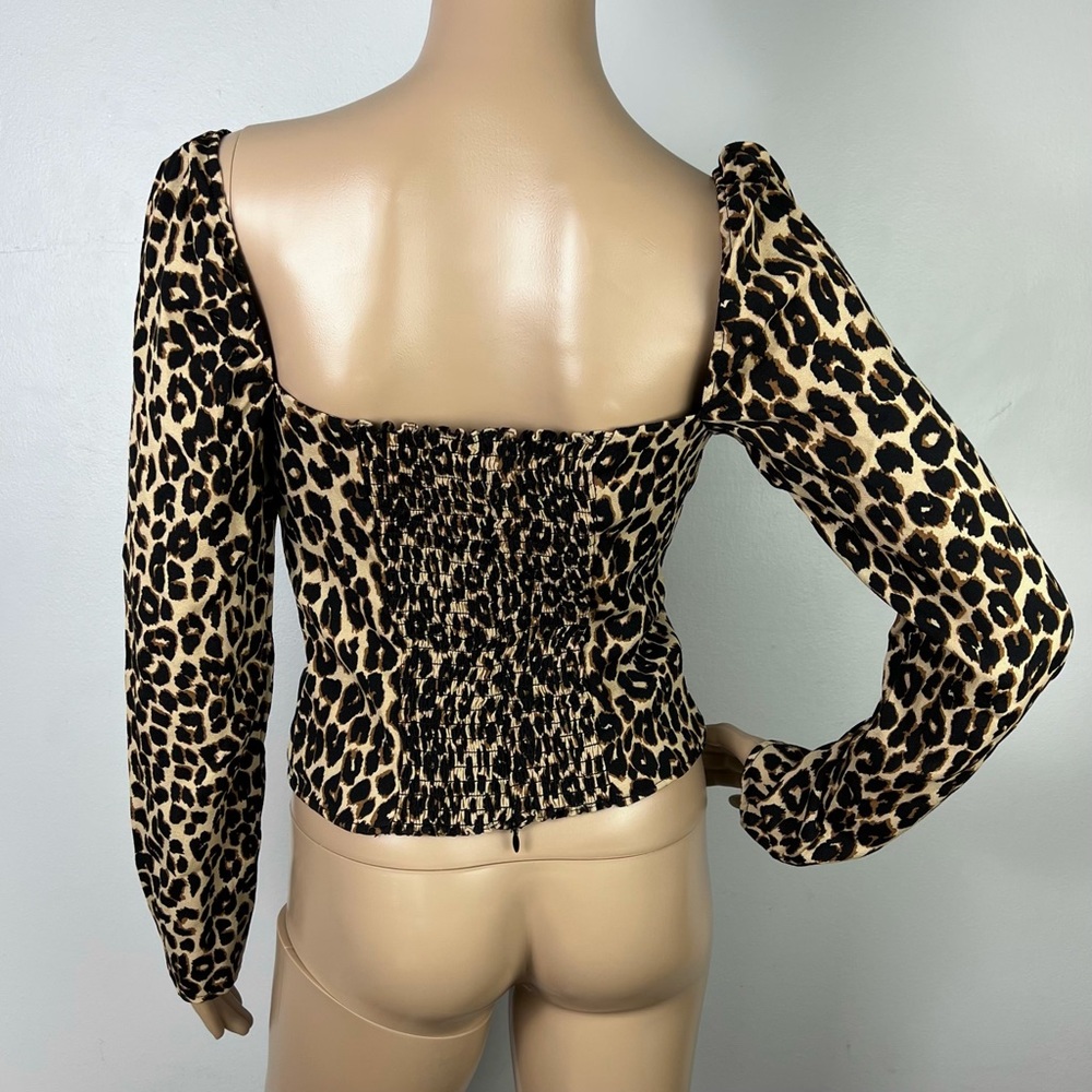 NEW REFORMATION LONG SLEEVE ANIMAL PRINT TOP - Picture 7 of 8